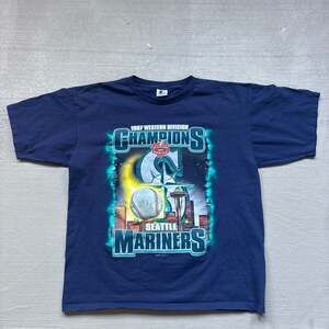 Vtg Starter Seattle Mariners MLB 1997 Western Division Champions Graphic T Shirt